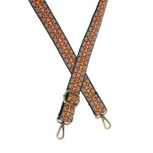 1.25" Mayan Bright Multi Embroidered Guitar Strap
