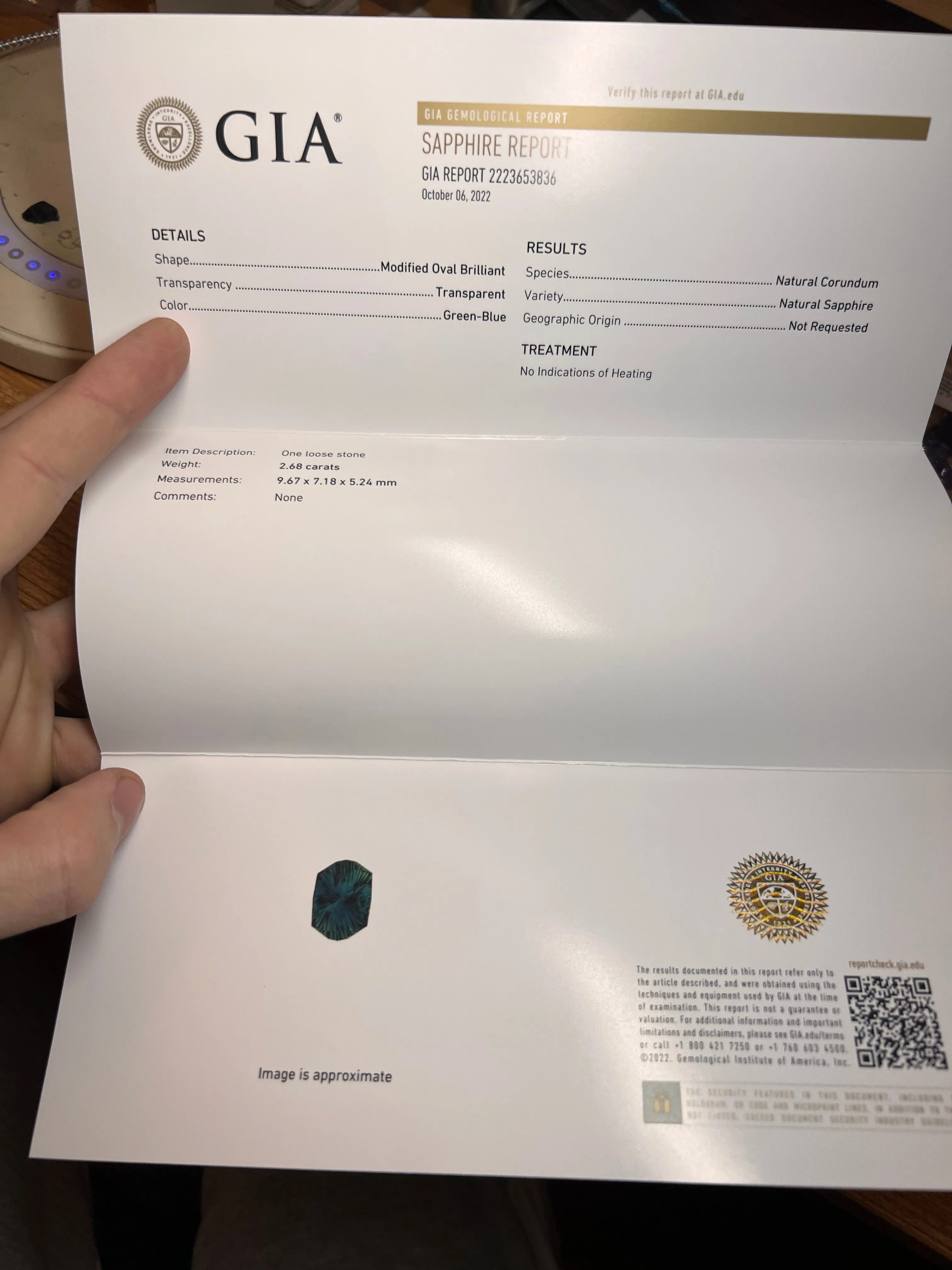 2.6 carat Parti Blue/Green Sapphire Shield - Fantasy Cut, 9.6x7.1mm