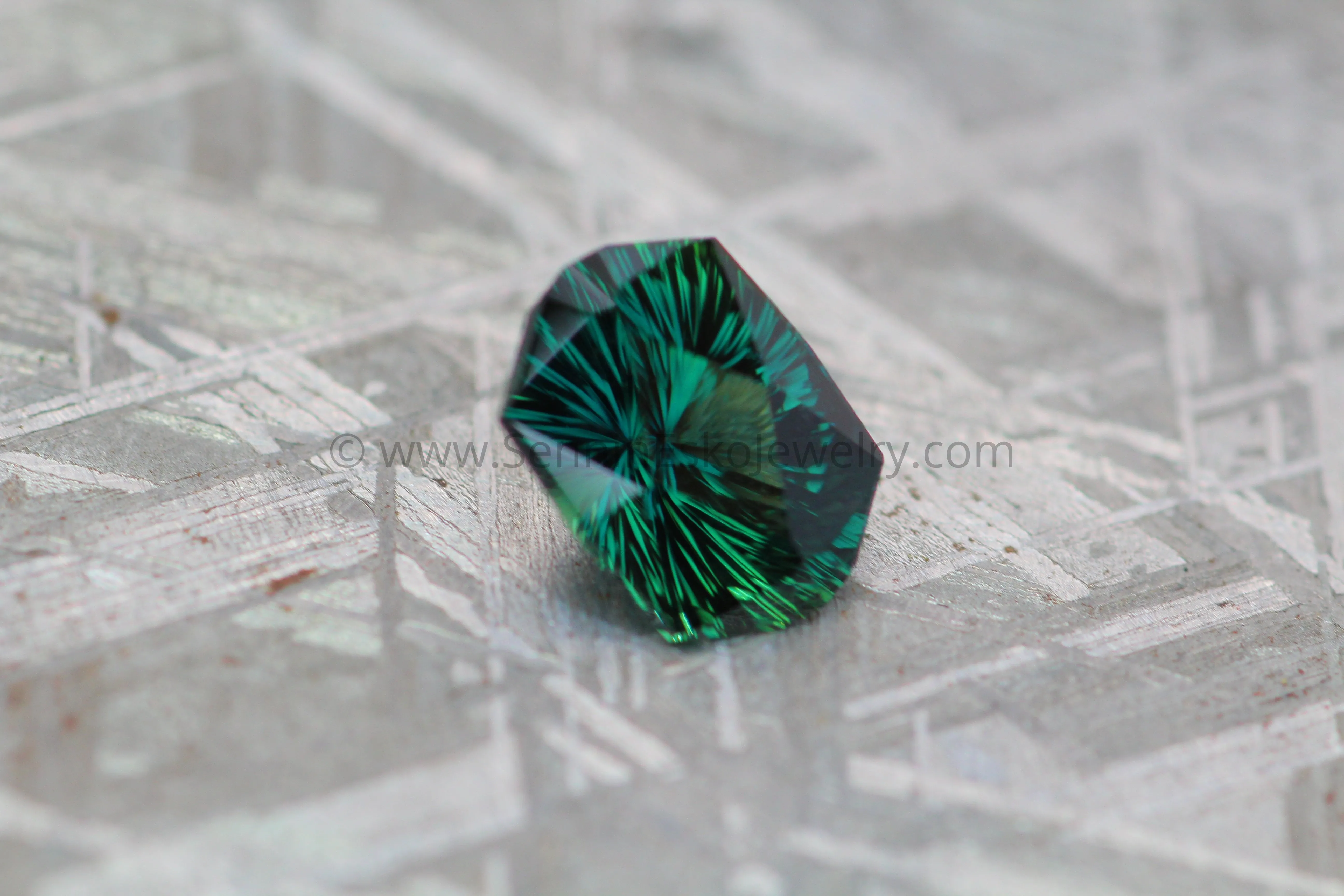 2.6 carat Parti Blue/Green Sapphire Shield - Fantasy Cut, 9.6x7.1mm