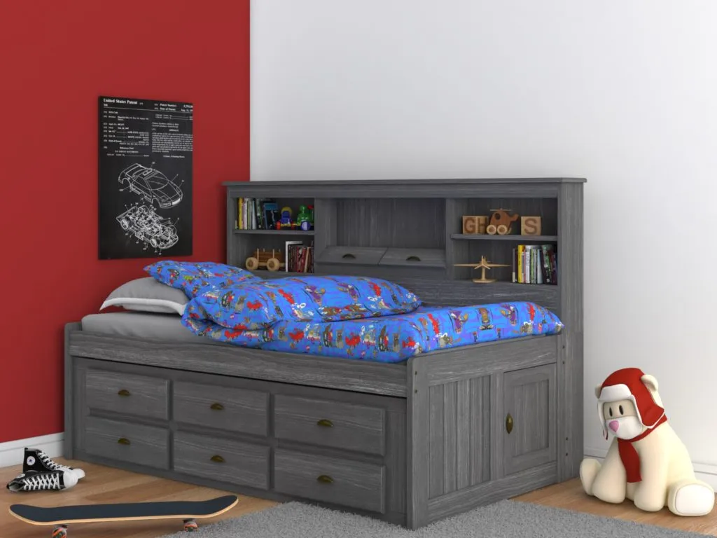 4222 - Twin Bookcase Daybed Gray (Hardware Kit)