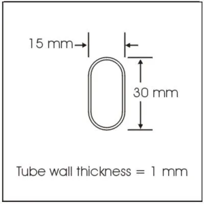 4ft Oval Aluminum Closet Rod, Matte Black