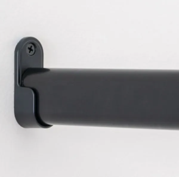 4ft Oval Aluminum Closet Rod, Matte Black