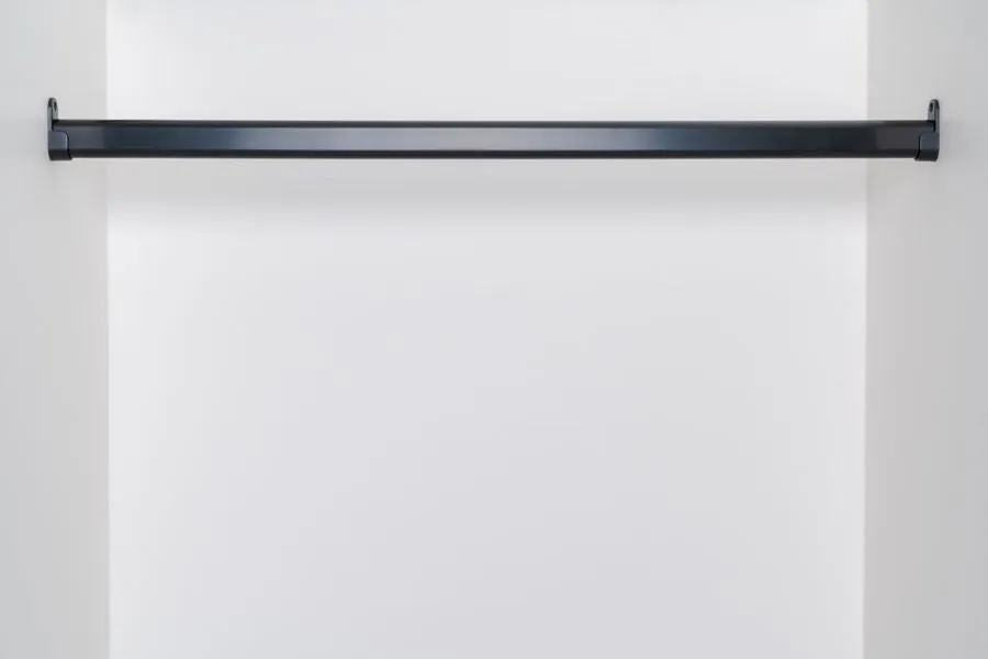 4ft Oval Aluminum Closet Rod, Matte Black