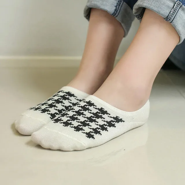 5 styles Invisible Socks Silica Gel Pure Cotton Woman Socks Female Cotton Low Cut Ankle Socks caji08