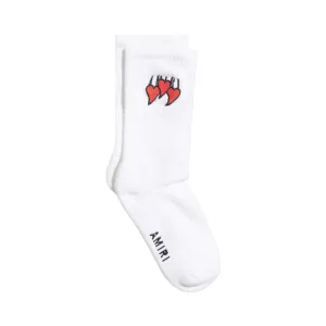Amiri Embroidered Three Hearts Socks White