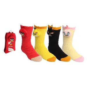 Angry Birds Ladies Travel Socks 'Softee' [4 styles in pack - 9-11 Sock Size and 6-10 Shoe Size]