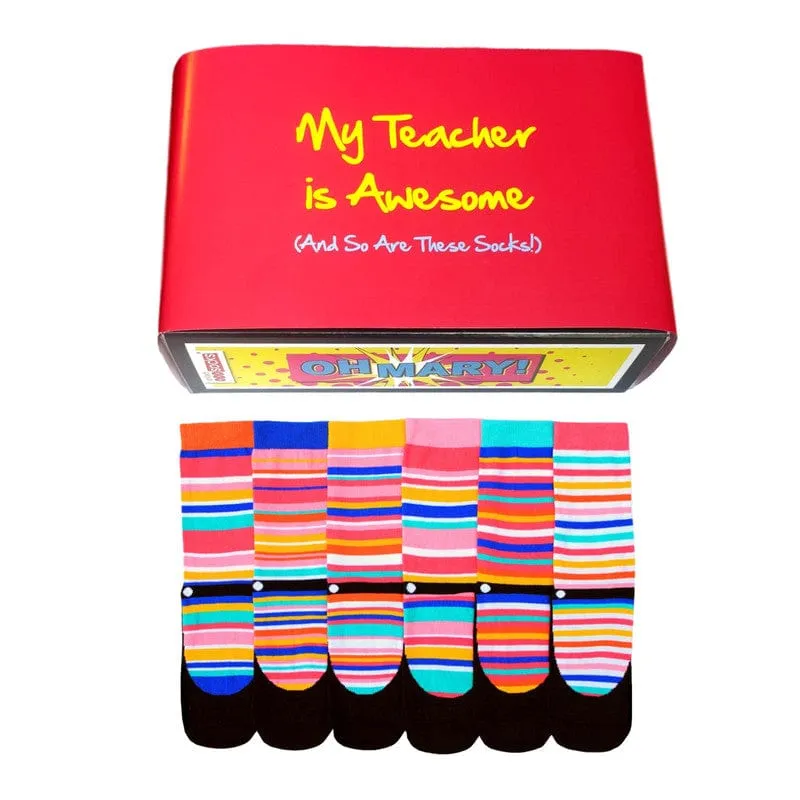 Awesome Teacher Oddsocks Gift Set - Ladies Novelty Socks