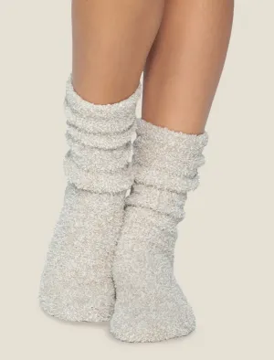 Barefoot Dreams - Cozychic Women's Heathered Socks in Stone - White