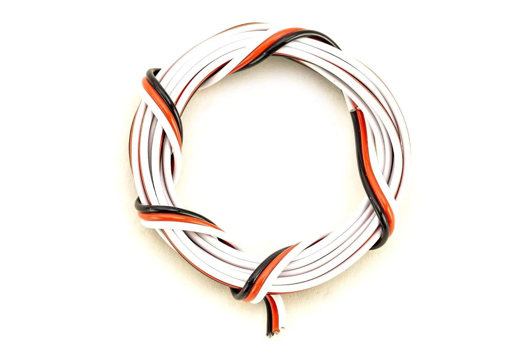BenchCraft 22 Gauge Flat Servo Wire - White/Red/Black (1 Meter)