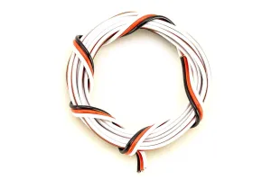 BenchCraft 22 Gauge Flat Servo Wire - White/Red/Black (1 Meter)
