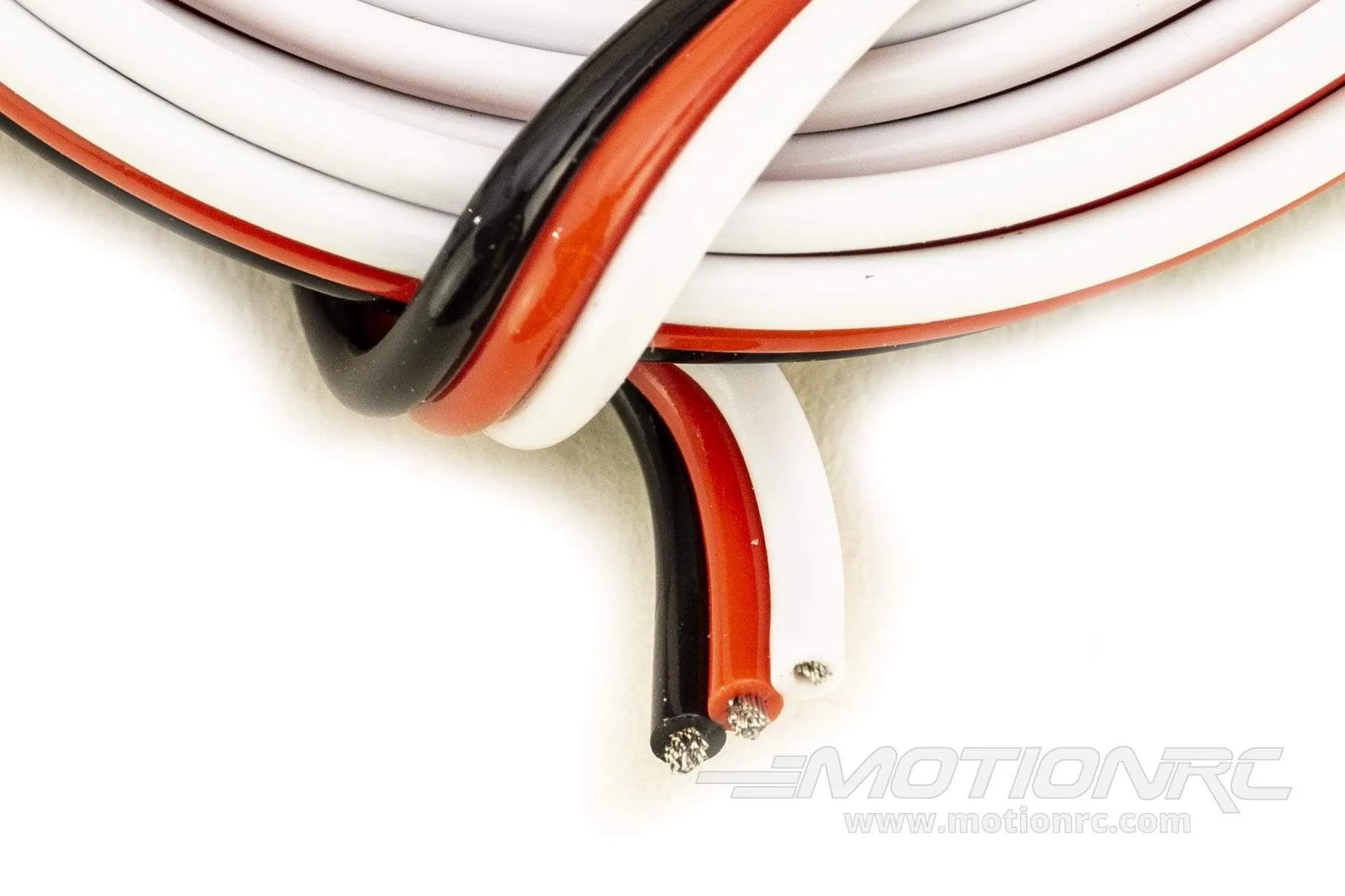 BenchCraft 22 Gauge Flat Servo Wire - White/Red/Black (1 Meter)