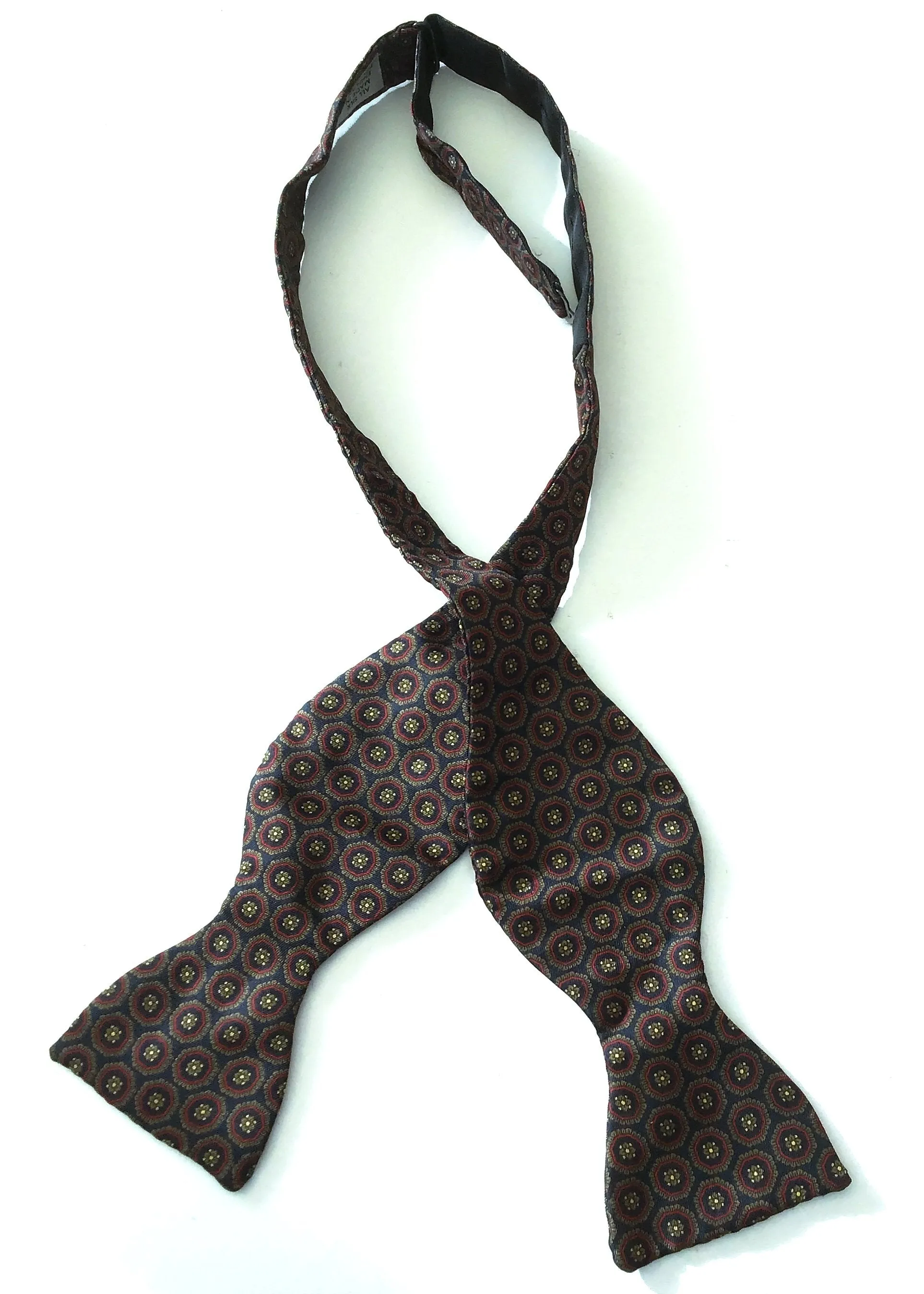 Blue and Red Silk Self Tie Bow Tie