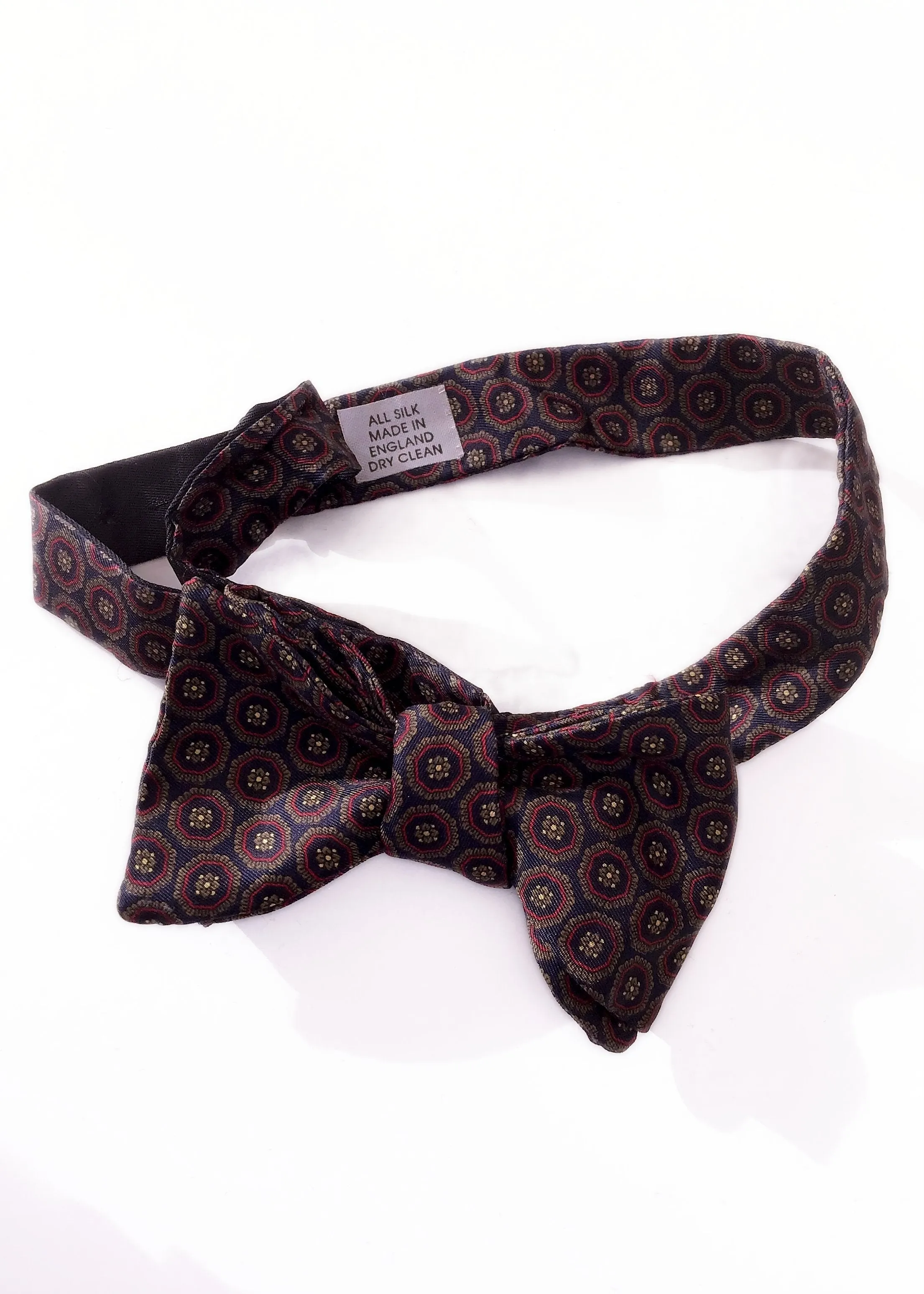 Blue and Red Silk Self Tie Bow Tie