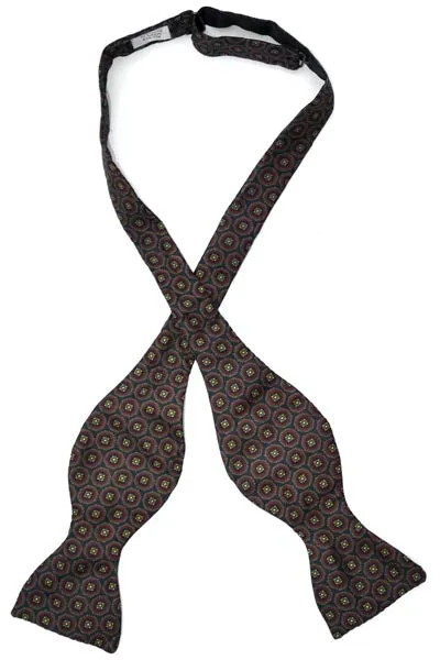 Blue and Red Silk Self Tie Bow Tie
