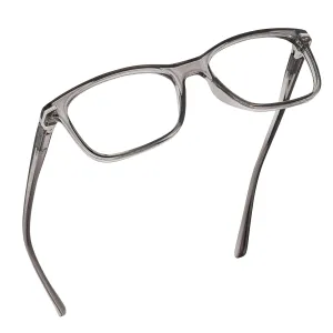 Blue Light Blocking Reading Glasses (Grey, 100 Magnification) Computer