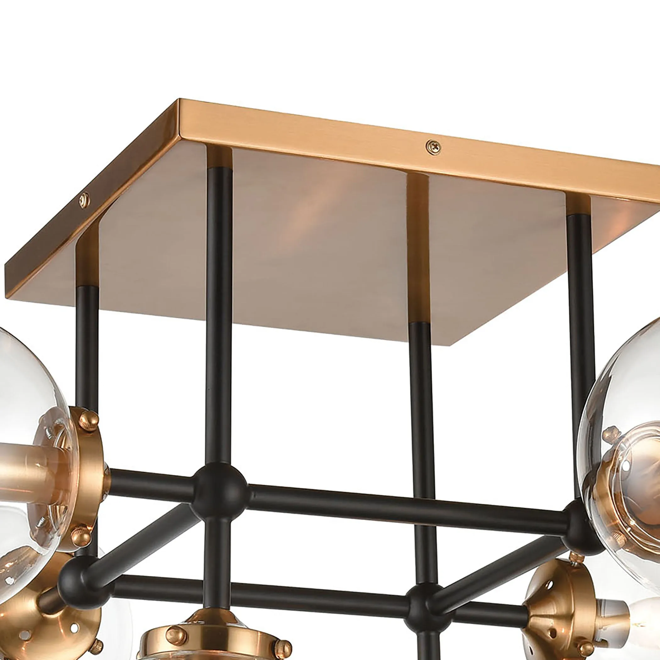 Boudreaux 26" 6 Light Semi Flush Mount in Antique Gold