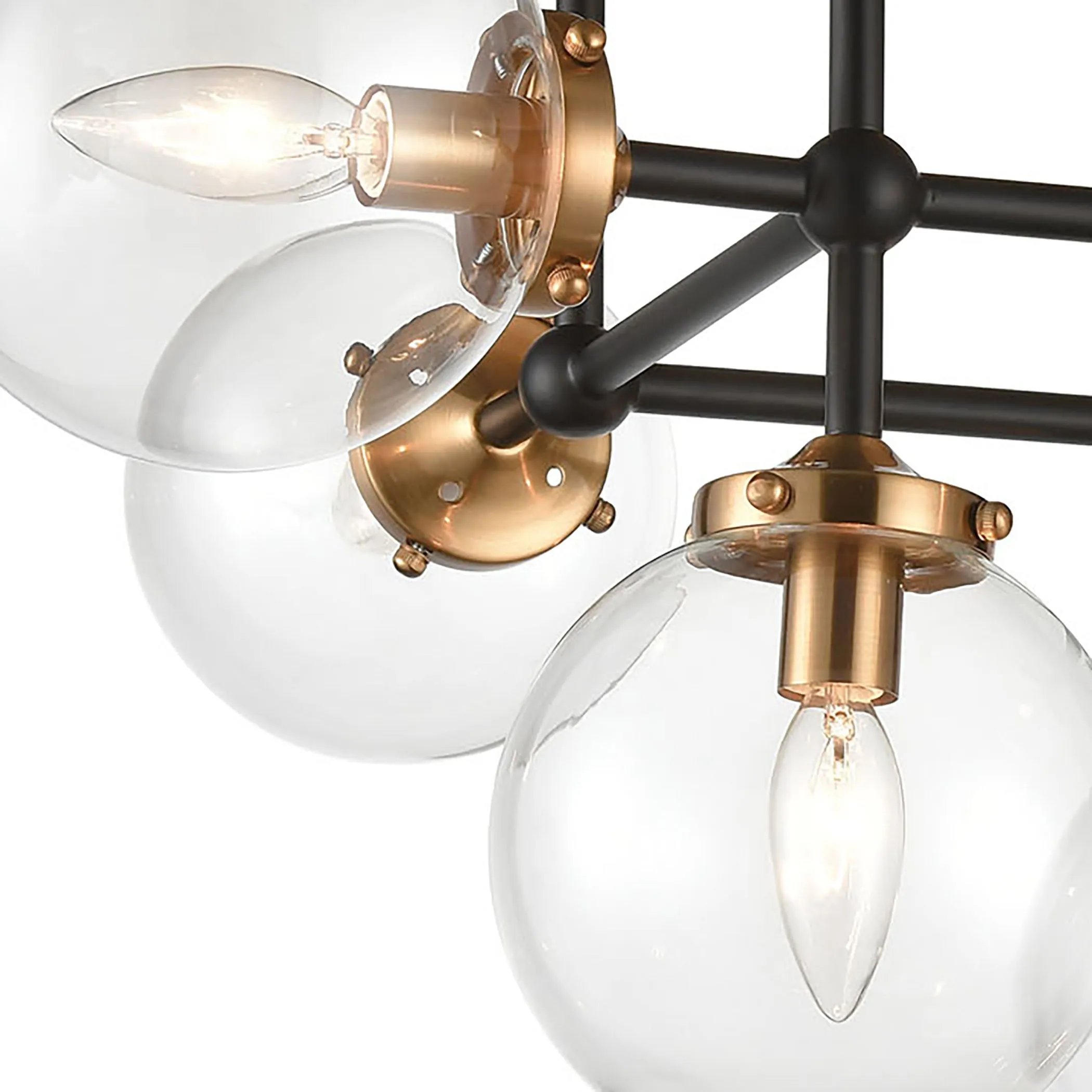 Boudreaux 26" 6 Light Semi Flush Mount in Antique Gold