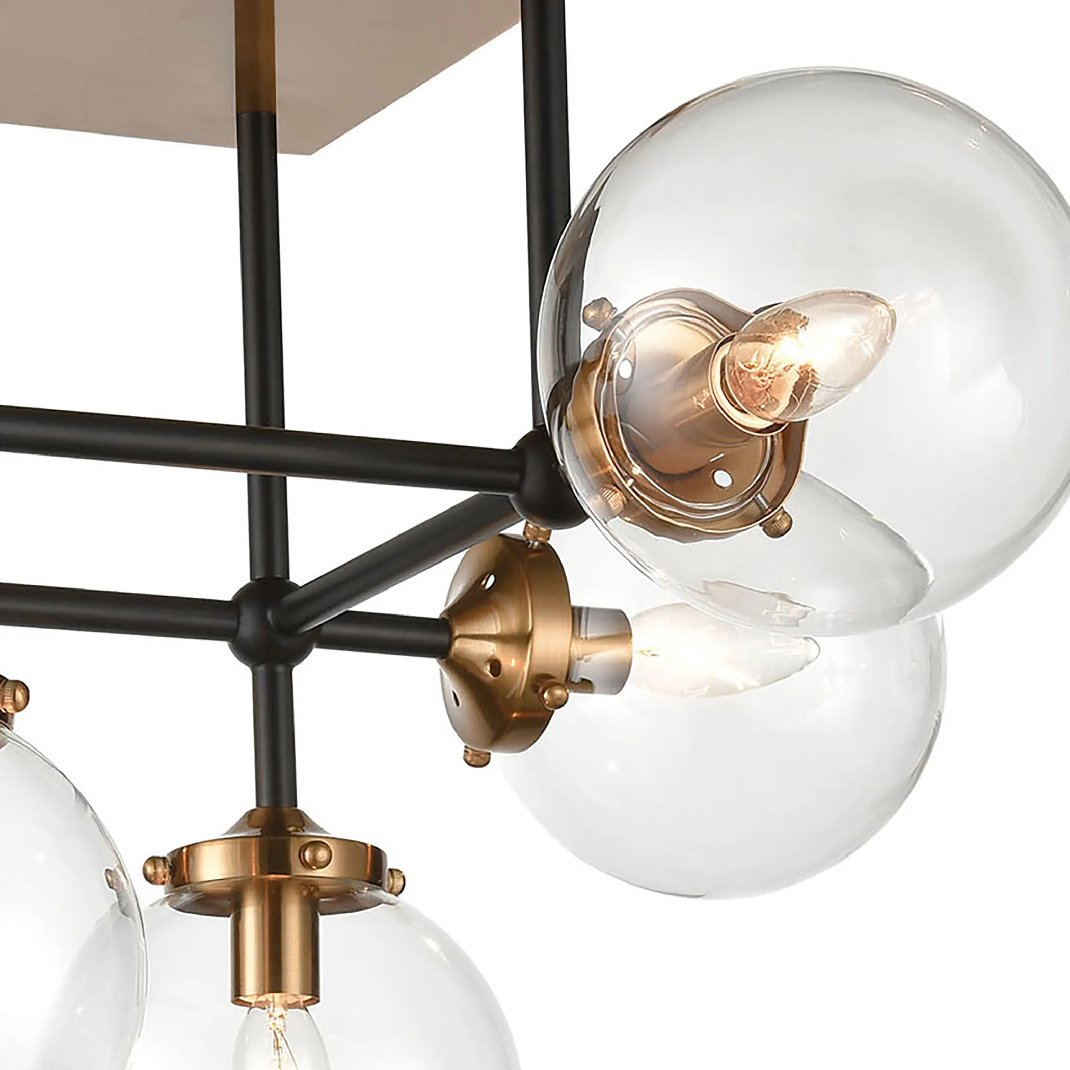 Boudreaux 26" 6 Light Semi Flush Mount in Antique Gold