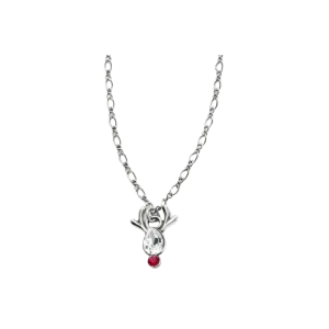 Brighton Women's Reindeer Rock Silver Red Necklace