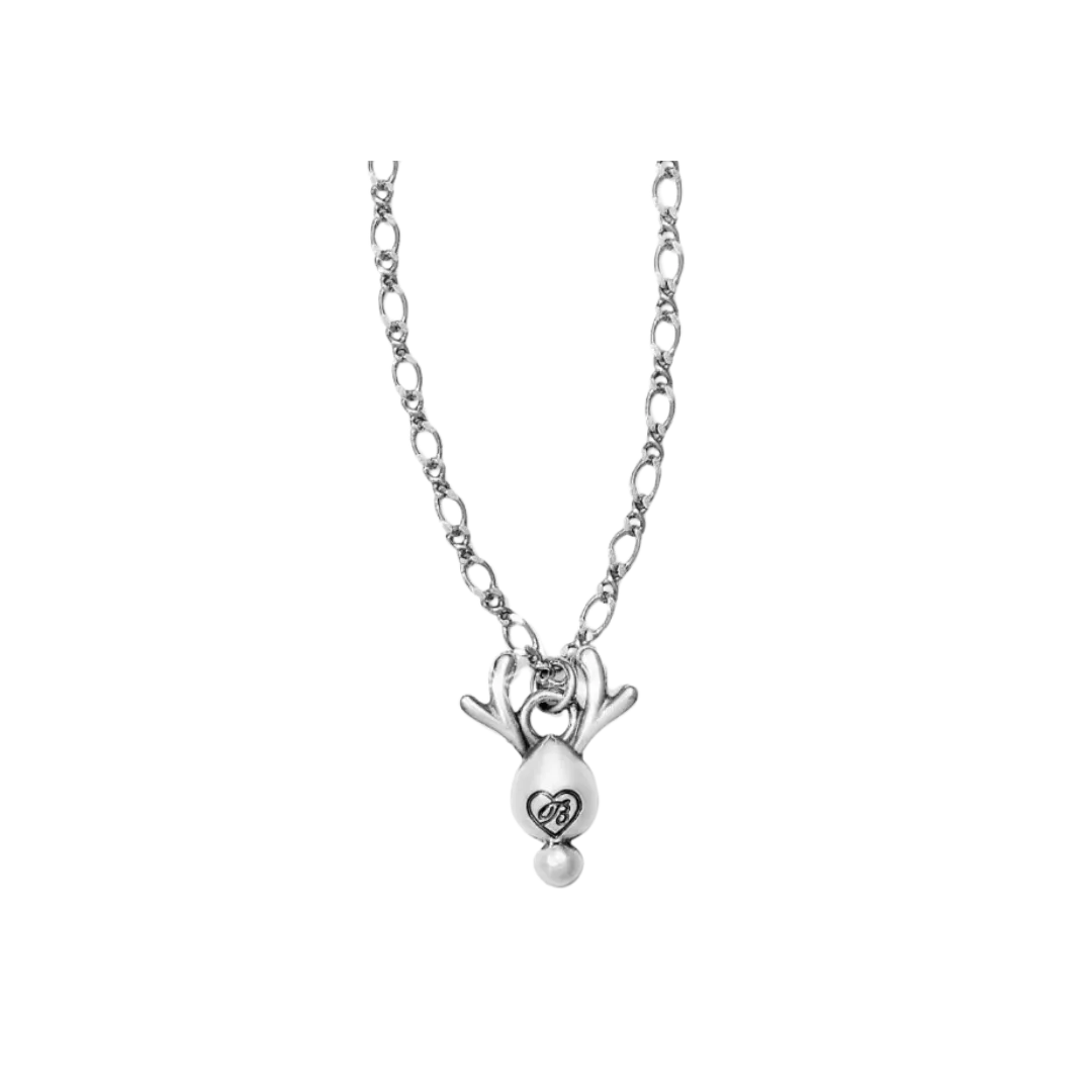Brighton Women's Reindeer Rock Silver Red Necklace