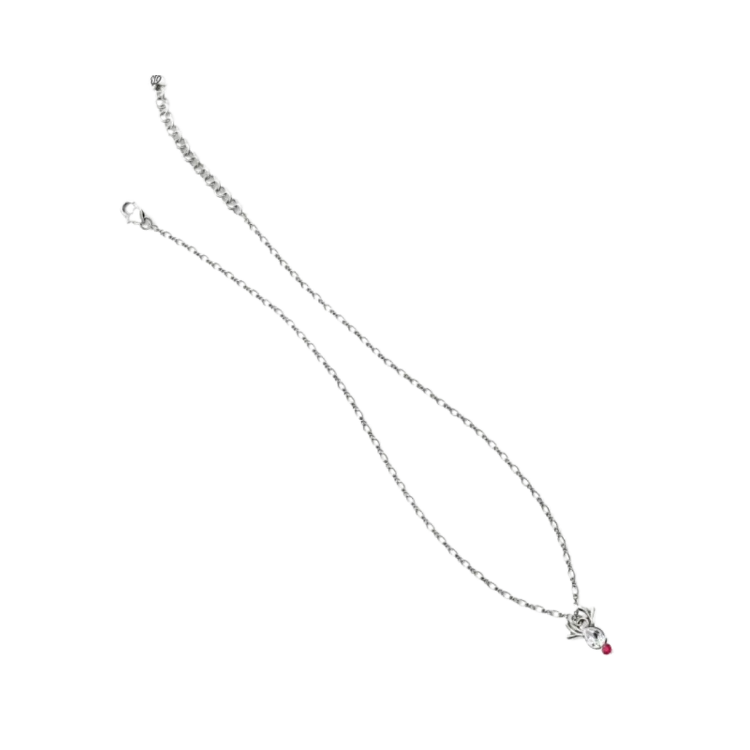 Brighton Women's Reindeer Rock Silver Red Necklace