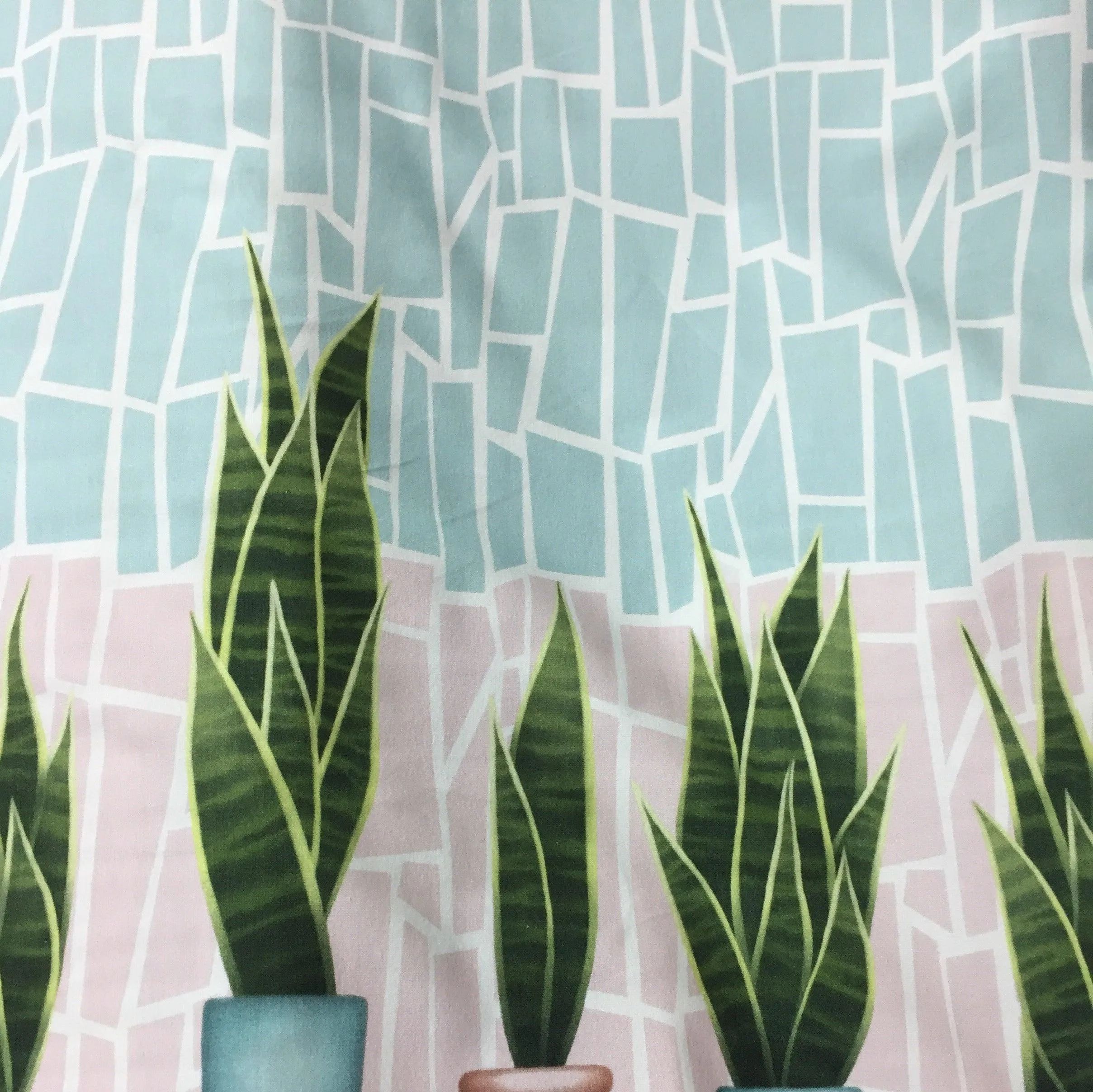 Cactus on Organic Cotton/Spandex Jersey Fabric - 25" x 30" Panel