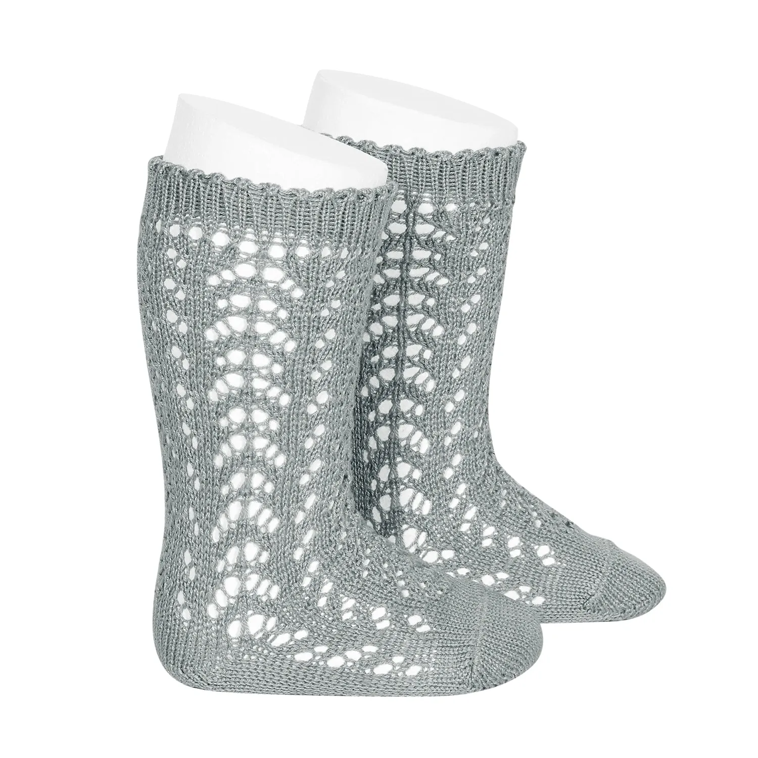 Condor Open Lacework Knee High Socks - Dusty Blue