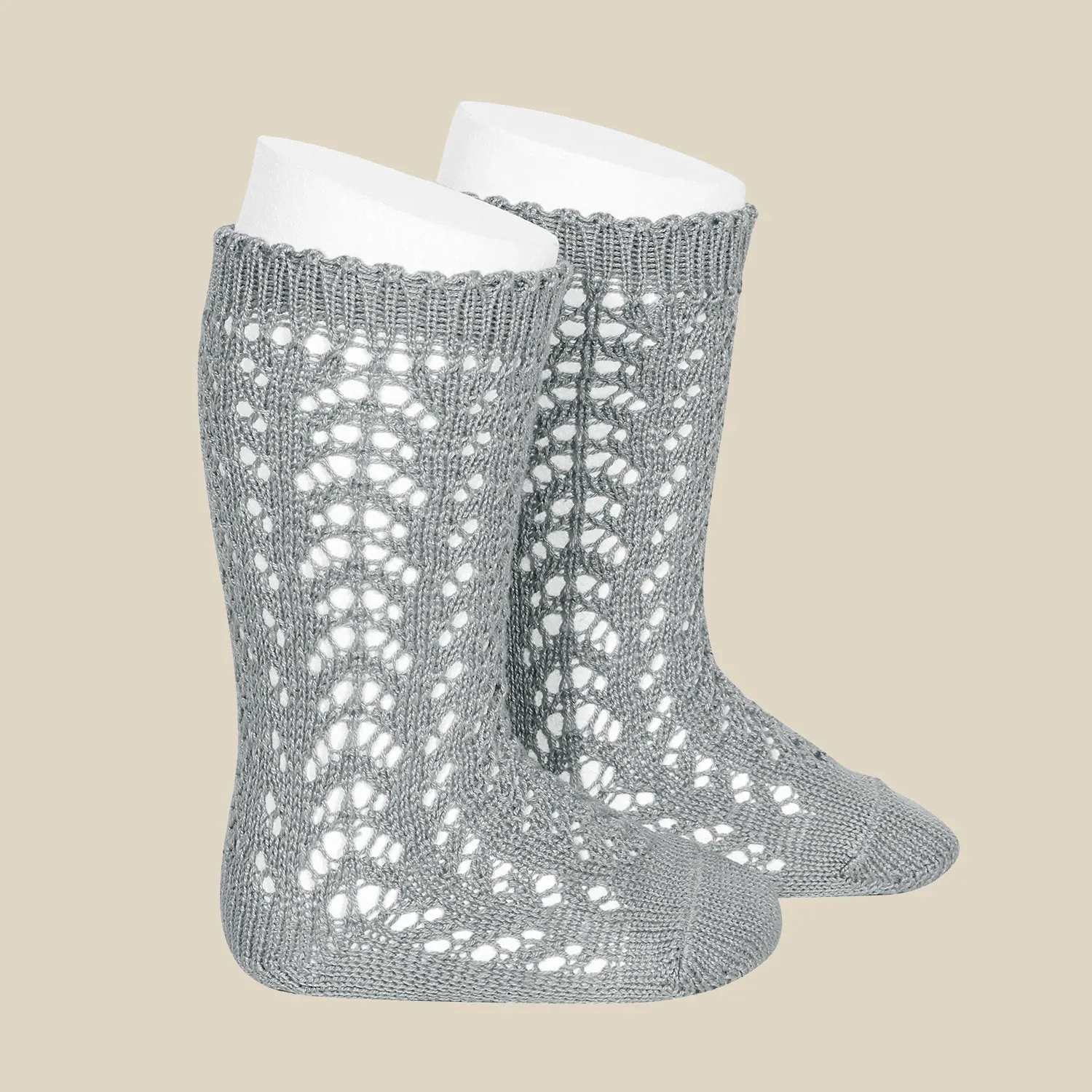 Condor Open Lacework Knee High Socks - Dusty Blue