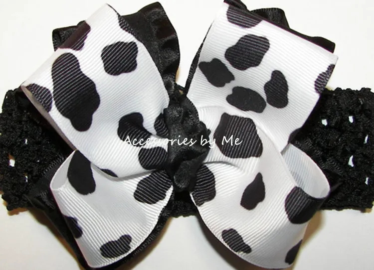 Cow Print Ruffle Bow Socks