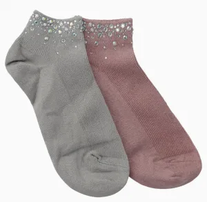 Crystal Top Ankle Socks - Pink*