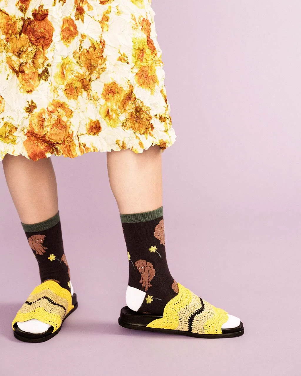 Daffodil Crew Socks - Black
