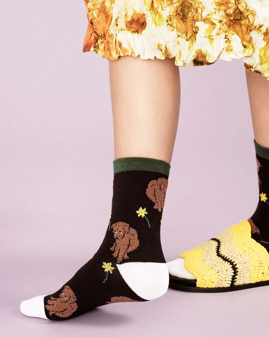Daffodil Crew Socks - Black