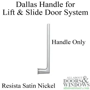 Dallas Handle for Lift and Slide Door System - Resista Satin Nickel