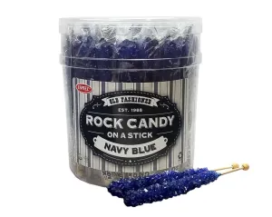 Dark Blue Rock Candy Swizzle Sticks Jar