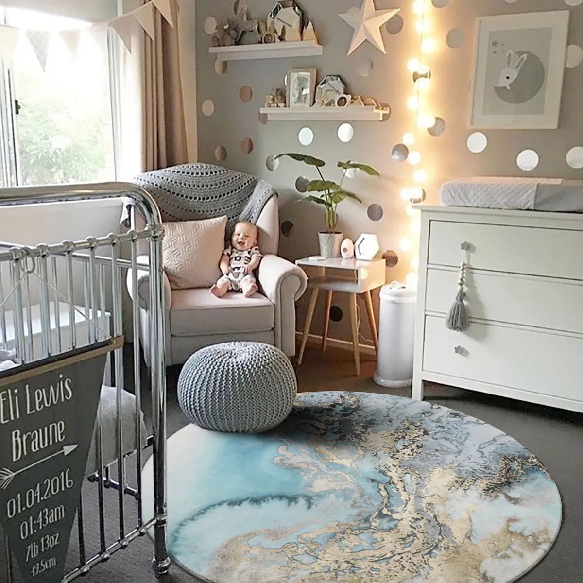 Deniz Marble Ocean Wave Area Rug