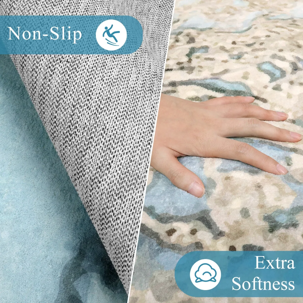Deniz Marble Ocean Wave Area Rug