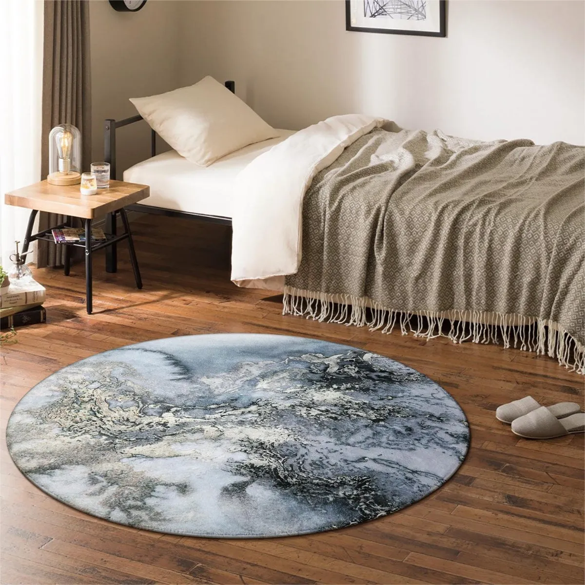 Deniz Marble Ocean Wave Area Rug
