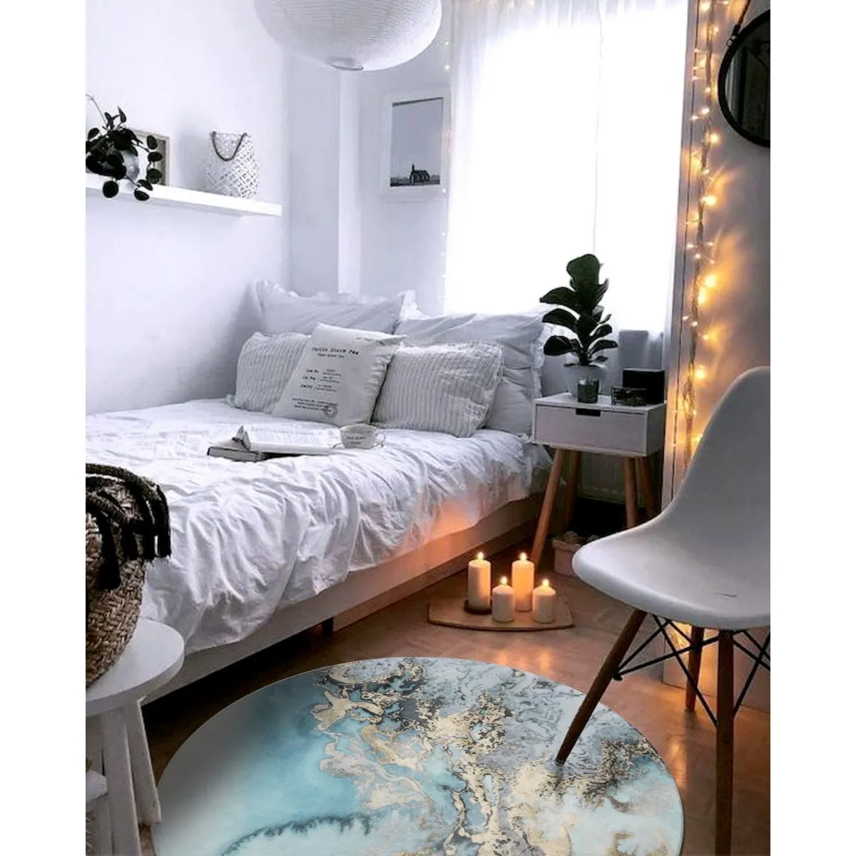 Deniz Marble Ocean Wave Area Rug