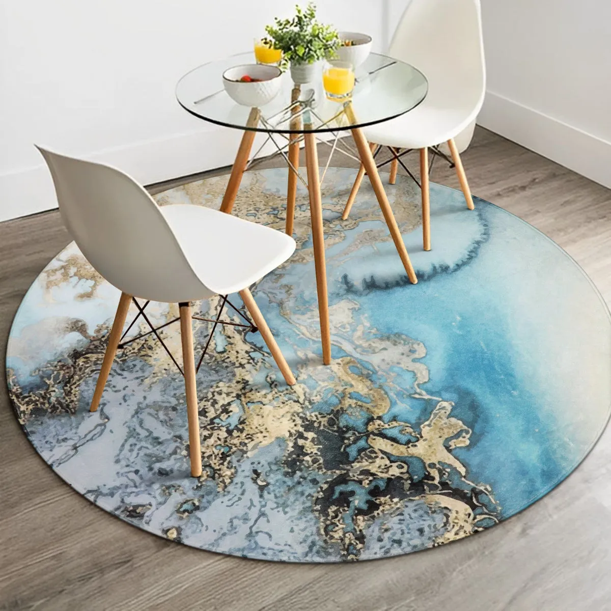 Deniz Marble Ocean Wave Area Rug