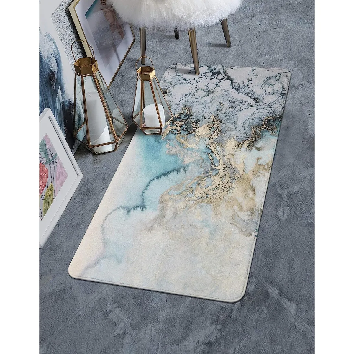 Deniz Marble Ocean Wave Area Rug