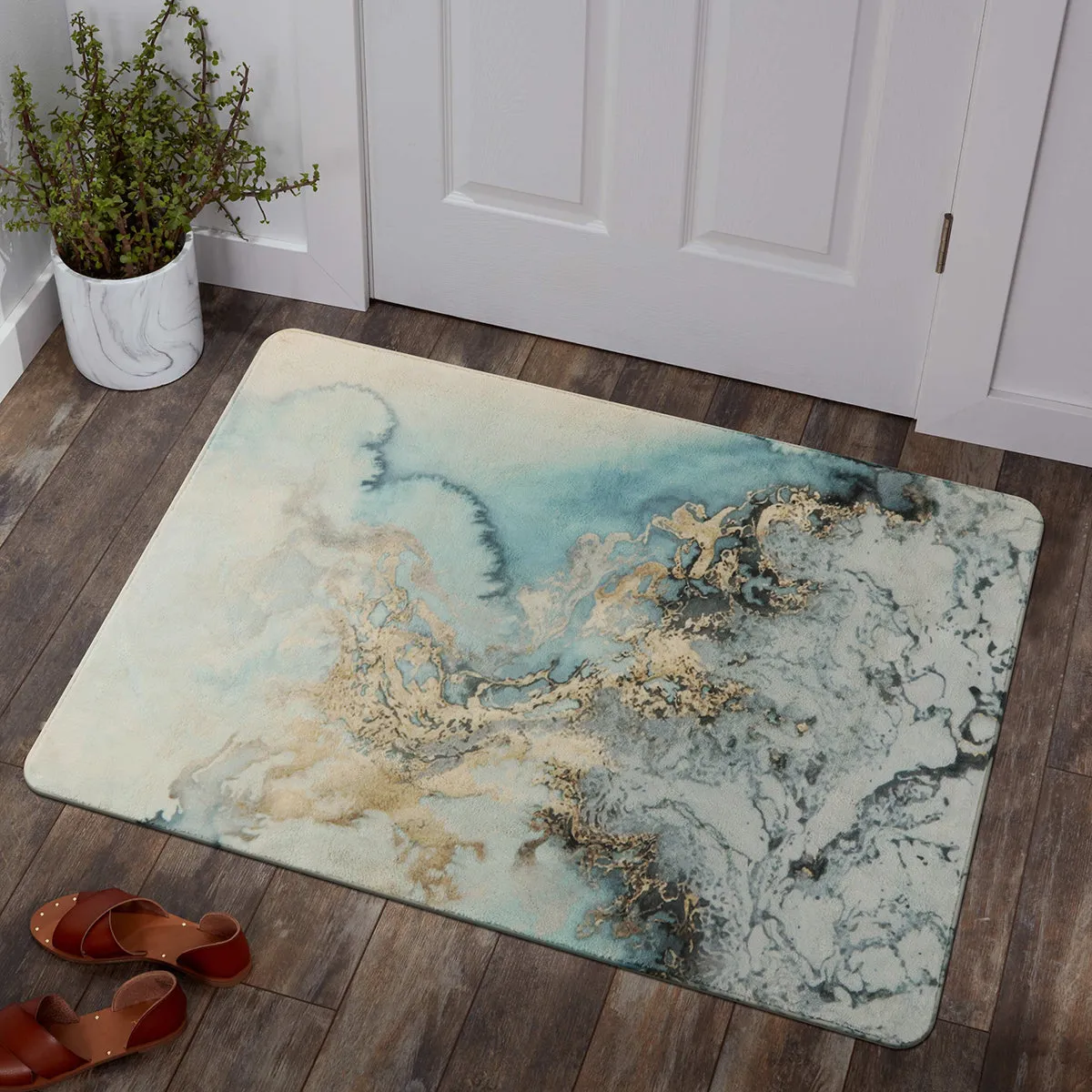 Deniz Marble Ocean Wave Area Rug