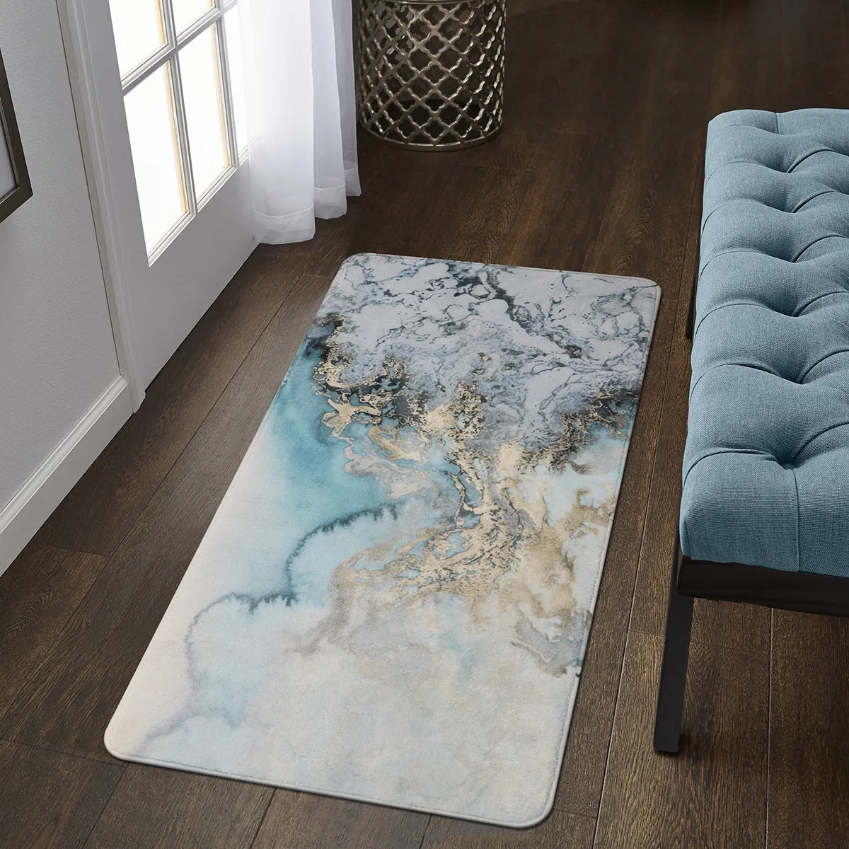 Deniz Marble Ocean Wave Area Rug