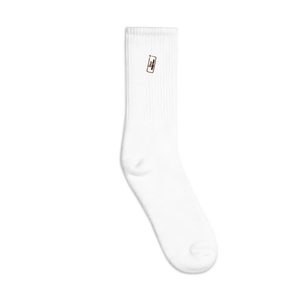 Embroidered Crew Socks | SOCCO SC200
