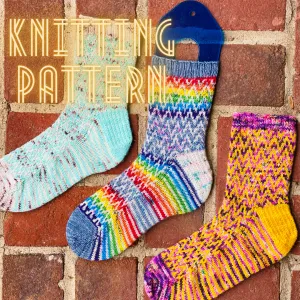 Find Your Way Back into Society Socks Knitting PATTERN mosaic colorwork