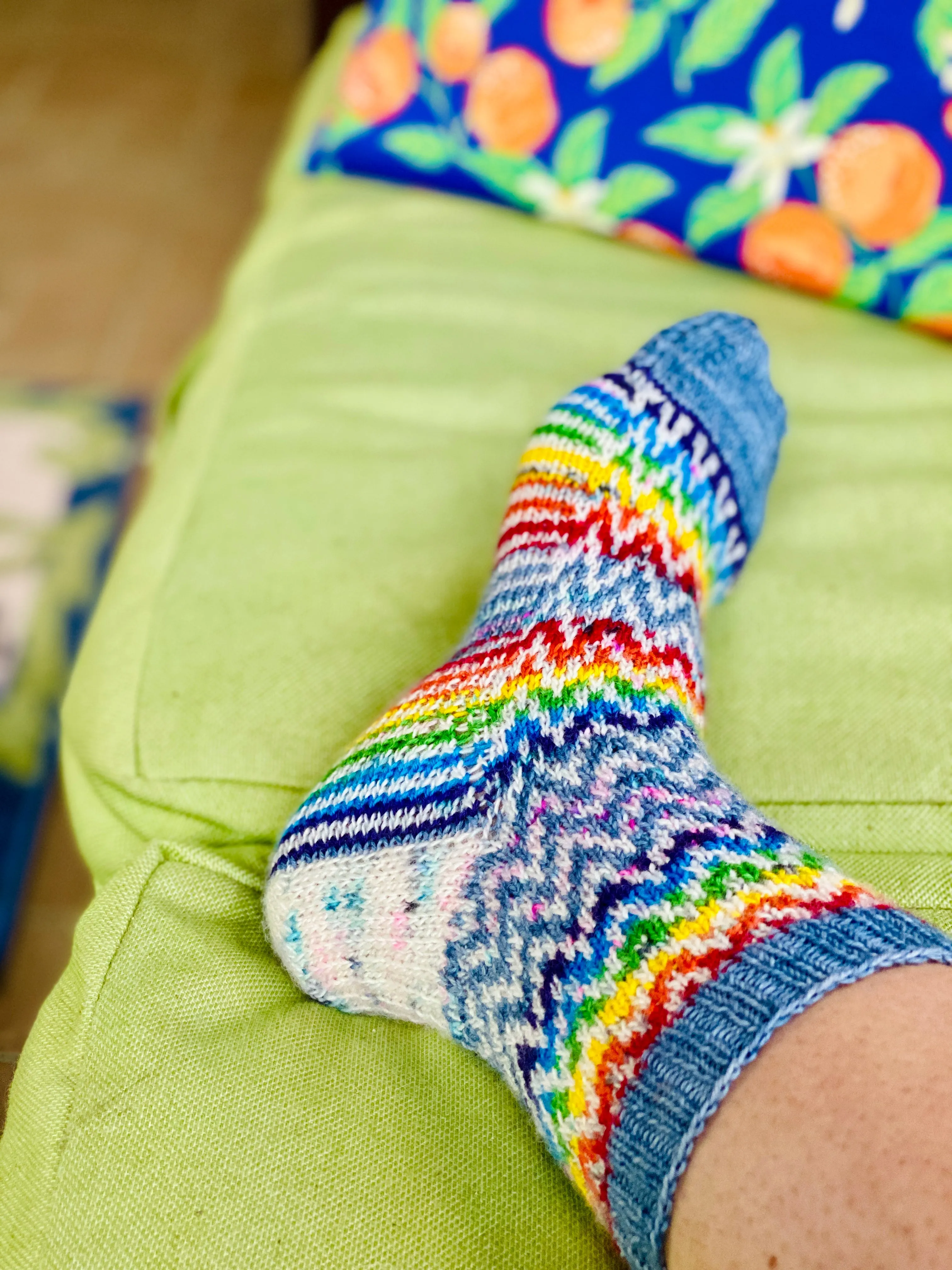 Find Your Way Back into Society Socks Knitting PATTERN mosaic colorwork