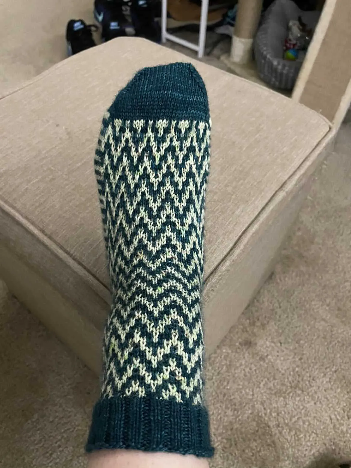 Find Your Way Back into Society Socks Knitting PATTERN mosaic colorwork