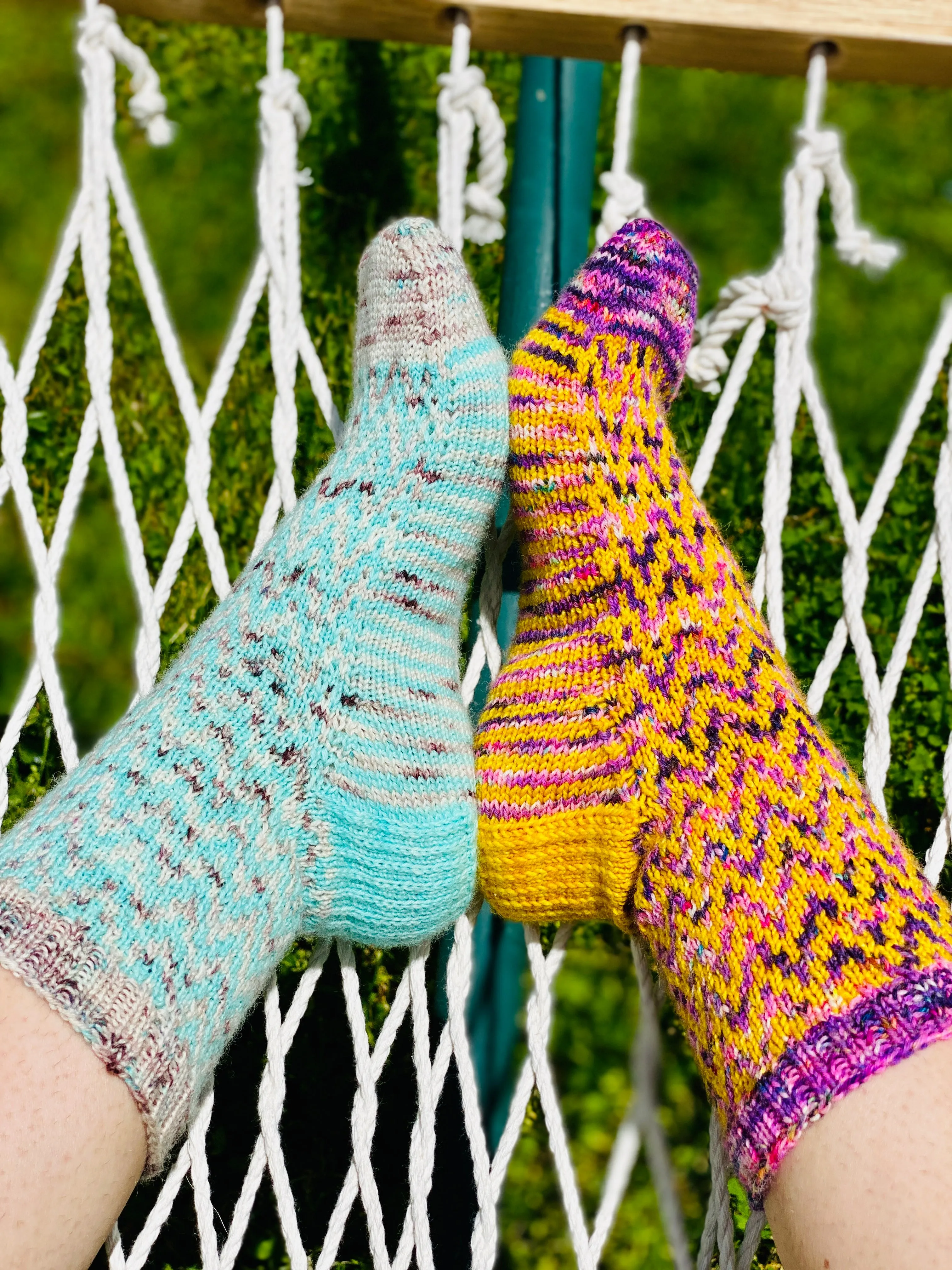 Find Your Way Back into Society Socks Knitting PATTERN mosaic colorwork