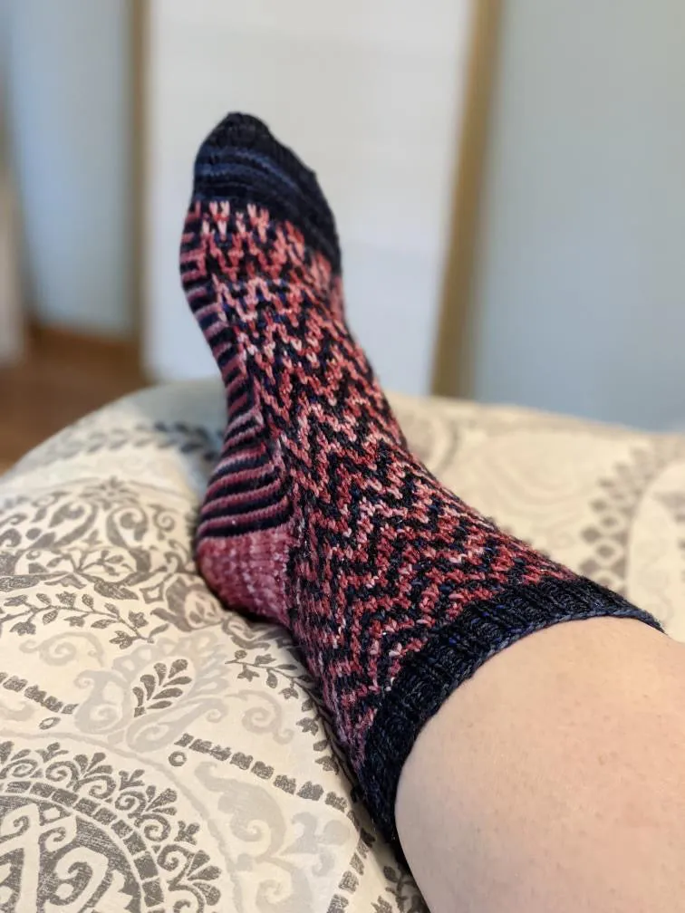 Find Your Way Back into Society Socks Knitting PATTERN mosaic colorwork