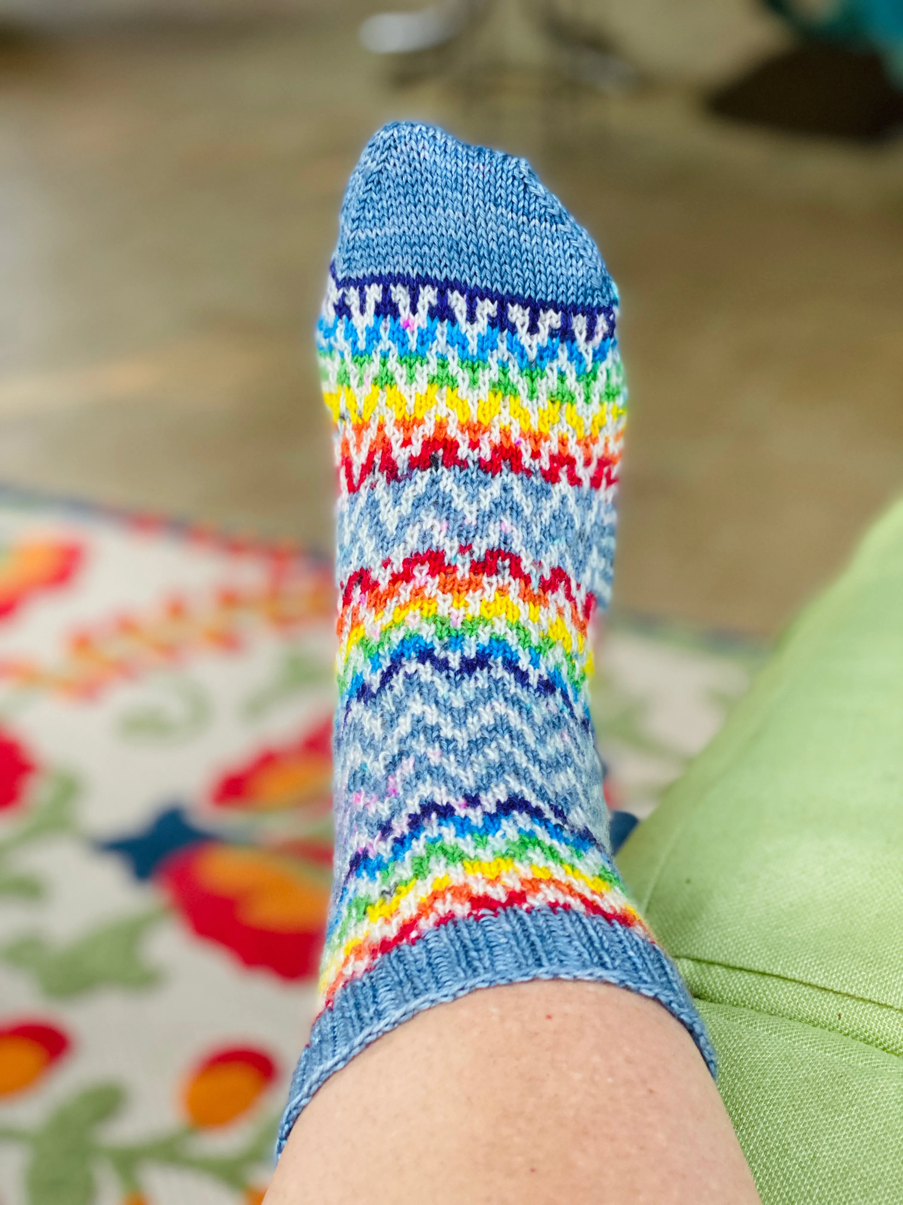 Find Your Way Back into Society Socks Knitting PATTERN mosaic colorwork