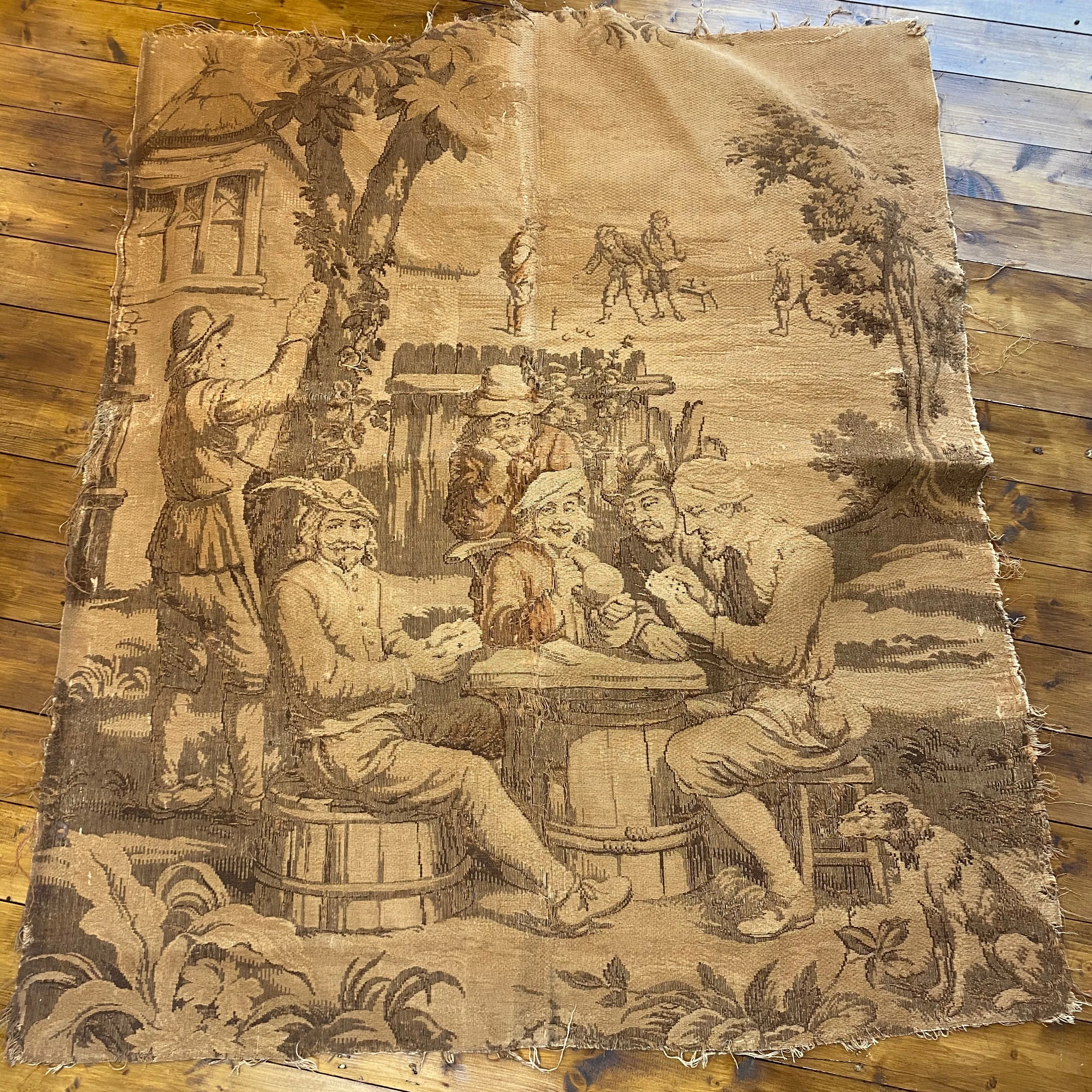 French embroidered tapestry panel